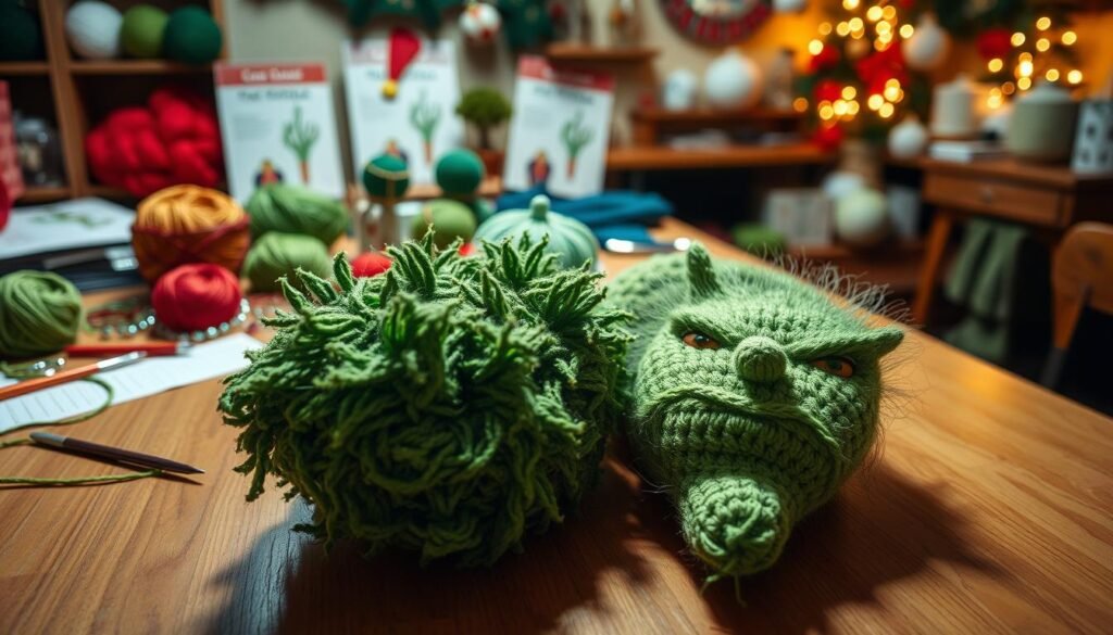 Advanced crochet techniques for Grinch details