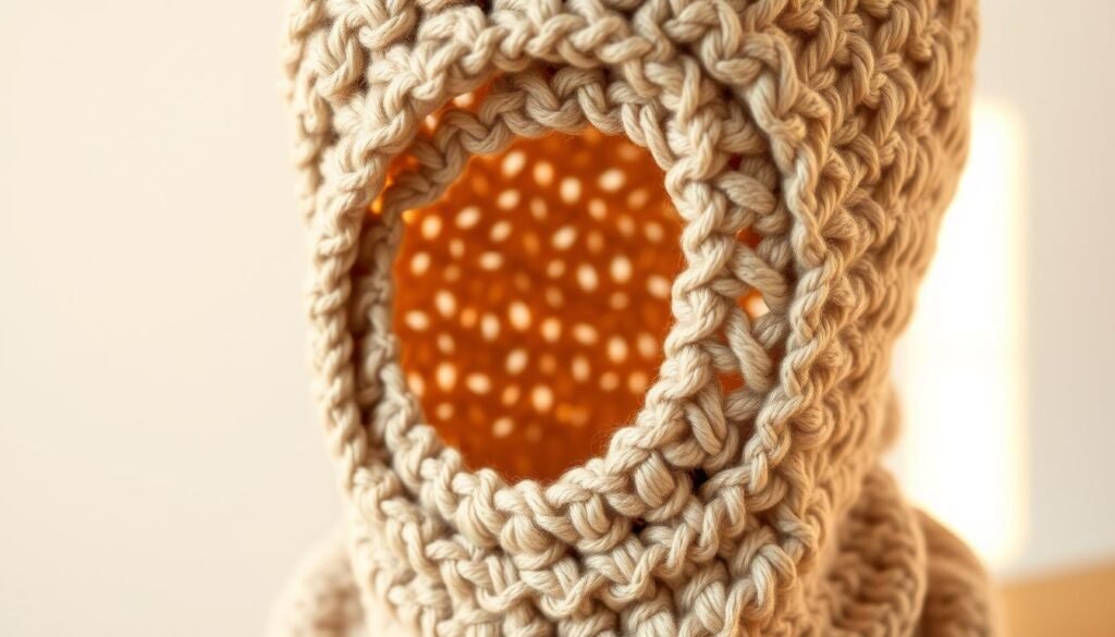 Balaclava face opening crochet shaping techniques