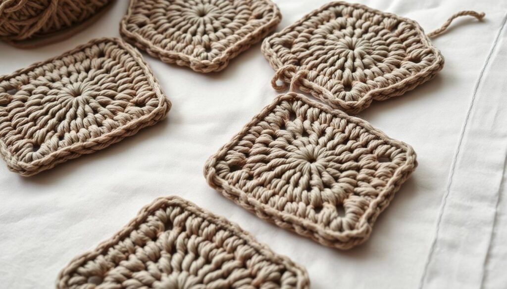 Blocking crochet coasters