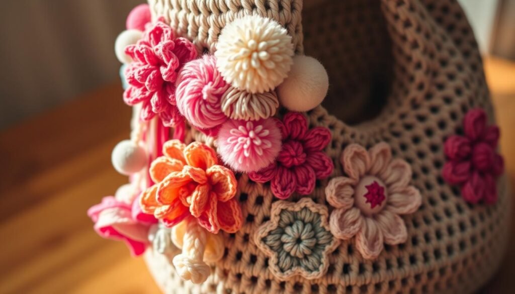 Crochet bag embellishments