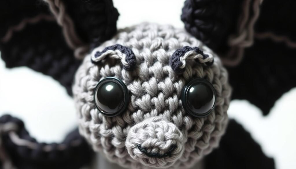 Crochet bat facial features