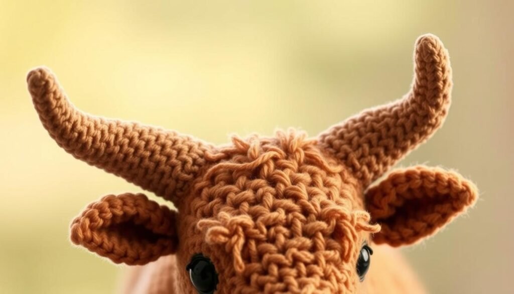 Crochet cow horns