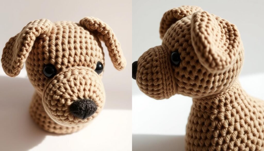 Crochet dog head shaping techniques