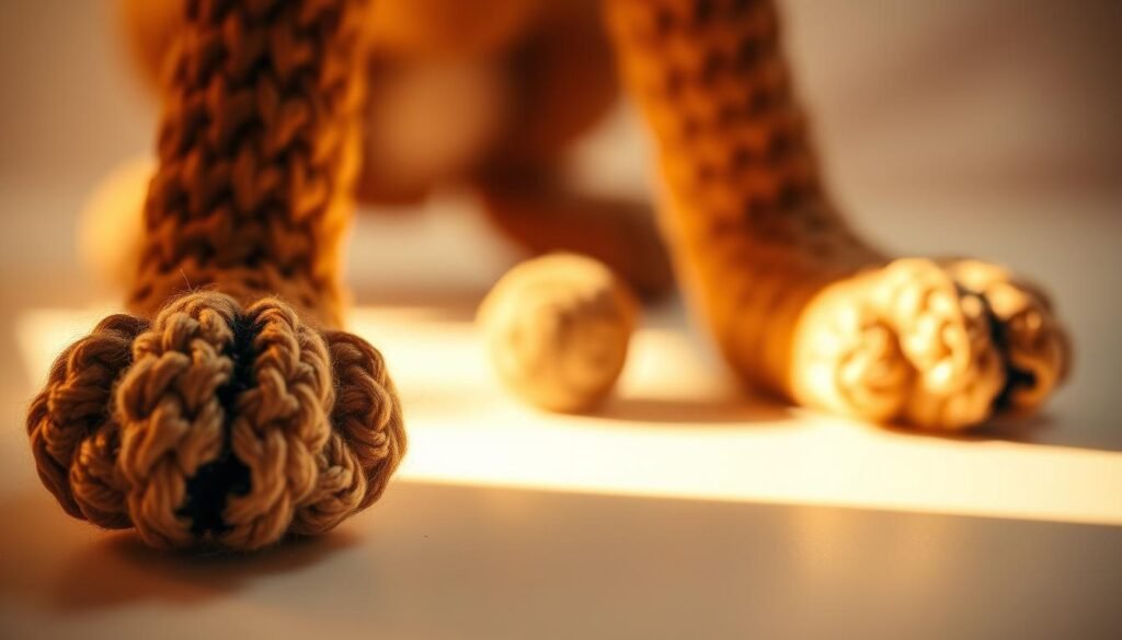 Crochet dog legs and amigurumi paws