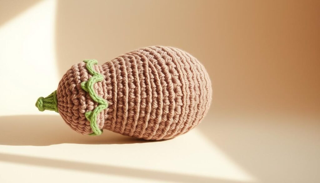 Crochet eggplant body amigurumi shaping