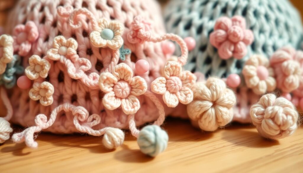 Crochet embellishments for cat hats