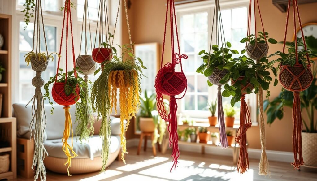 Crochet hanging plants