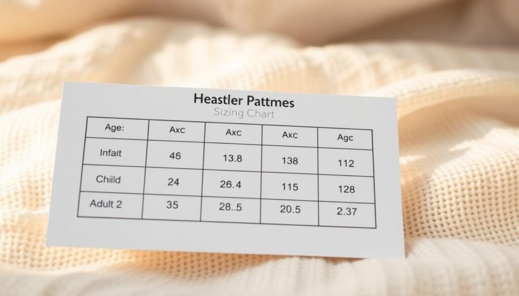 Crochet headband sizes chart