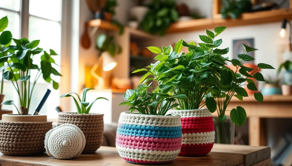 Crochet plant pots