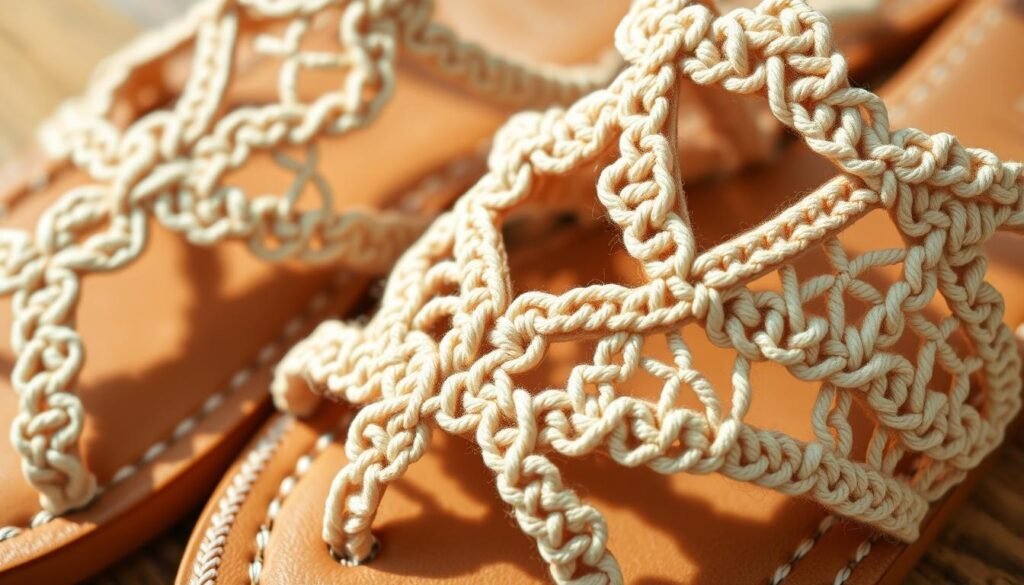 Crochet sandal straps designs