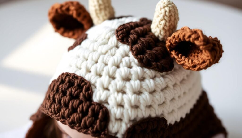 Crochet techniques for cow hat