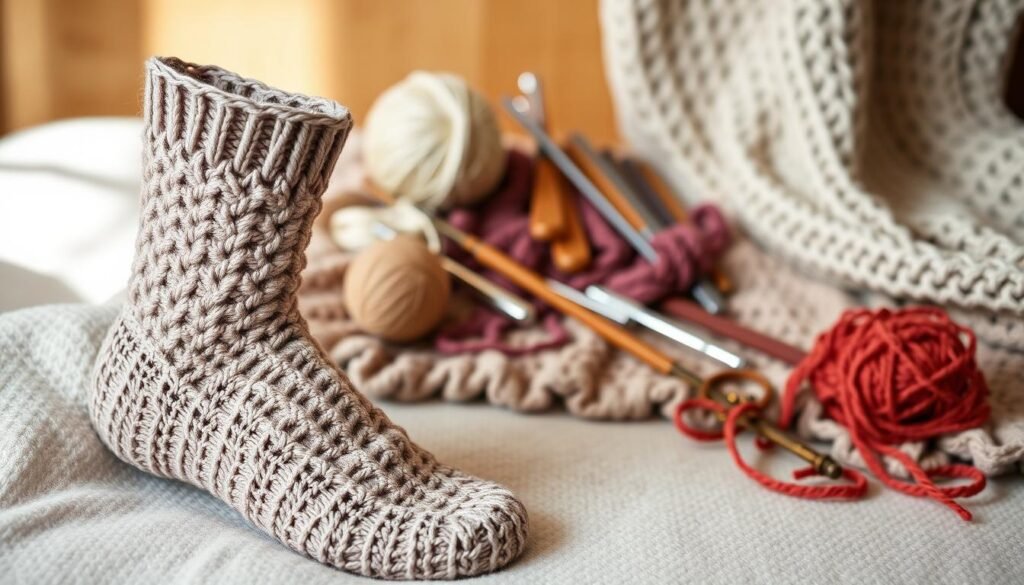 Custom fit crochet sock sizing