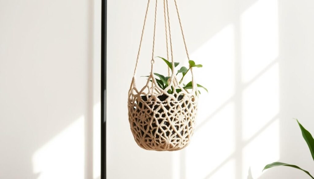 Durable crochet plant hangers made with cotton yarn