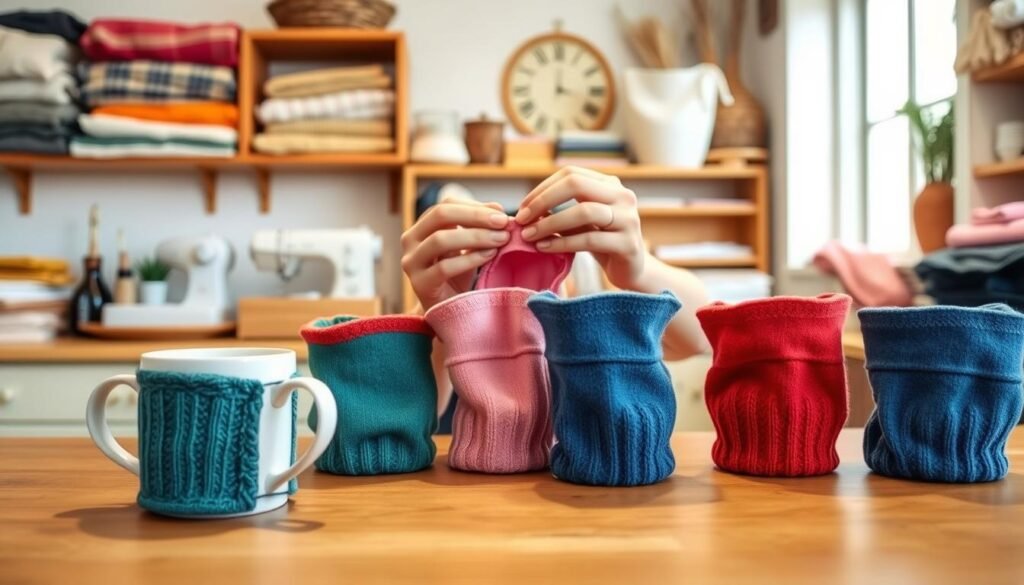 Fixing mug cozies