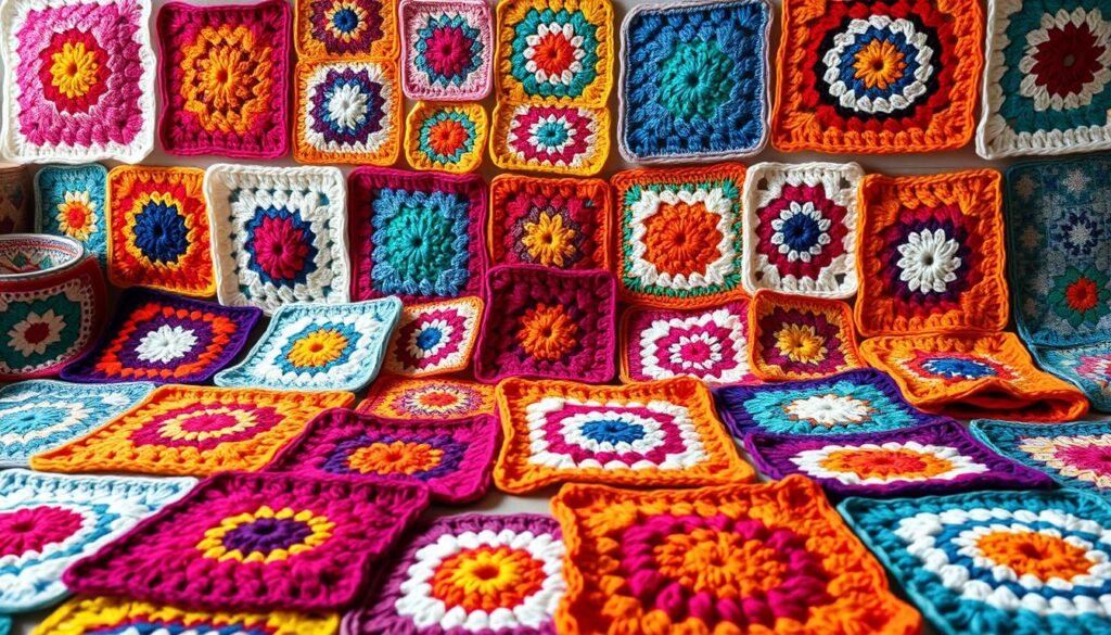 Modern granny square patterns