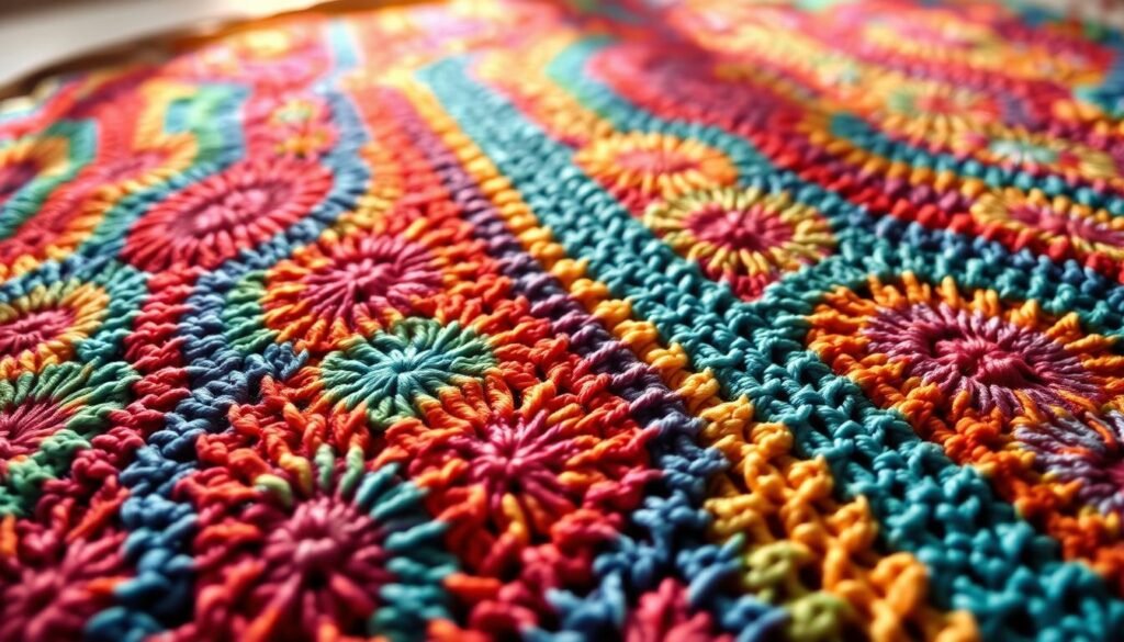 Mosaic crochet color changes