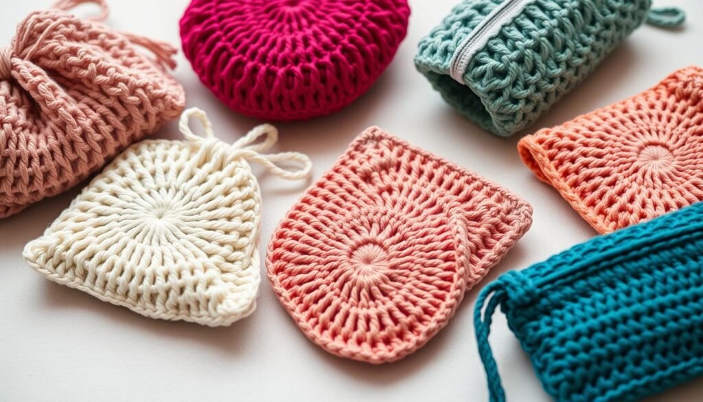 Multi-purpose crochet pouches