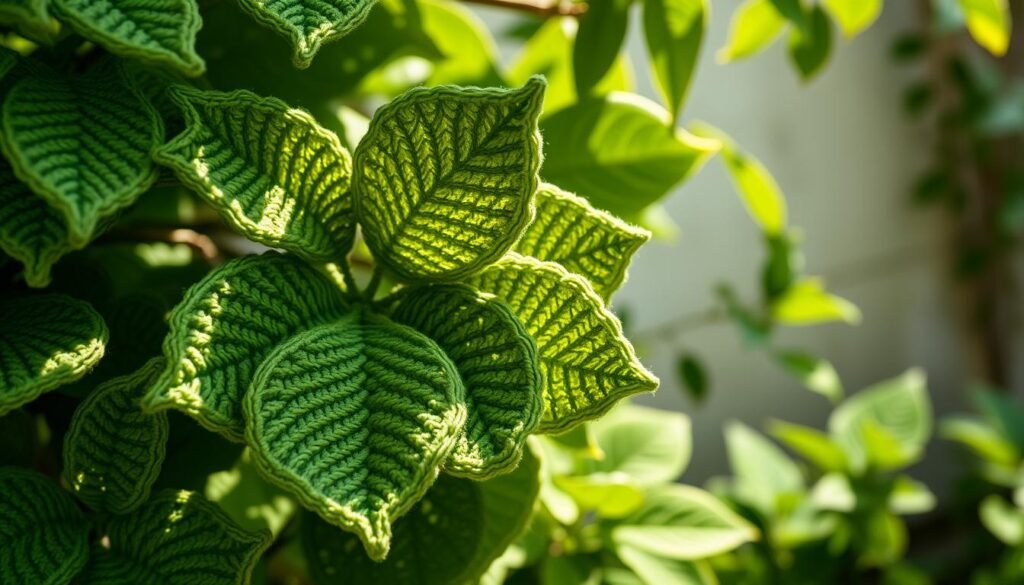 Realistic crochet leaf patterns