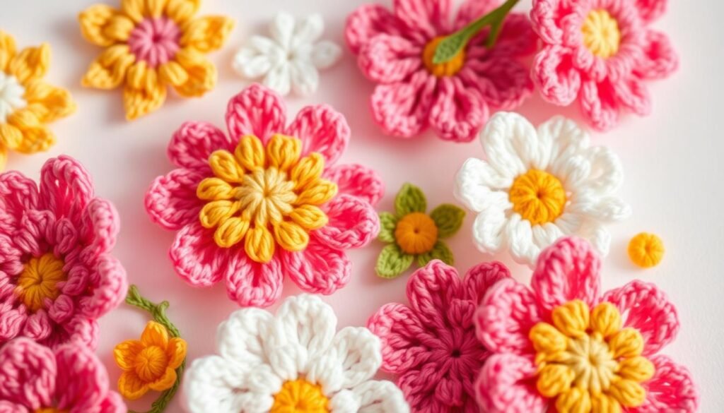 Simple crochet flowers and floral appliques