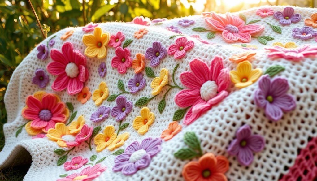 Spring-themed afghans