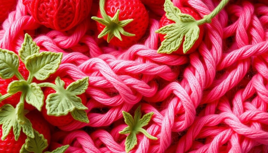 Strawberry color variations in crochet