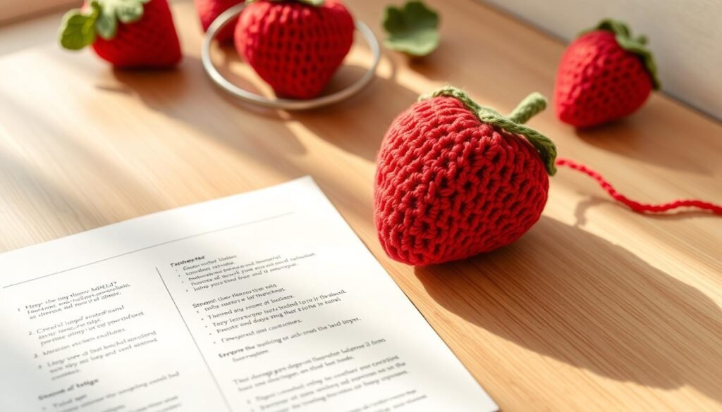 Strawberry crochet pattern tutorial