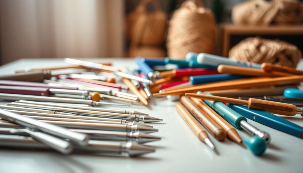 Various crochet hook materials