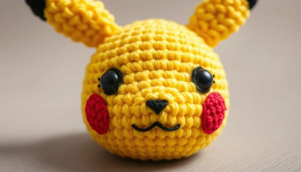 crochet pikachu head