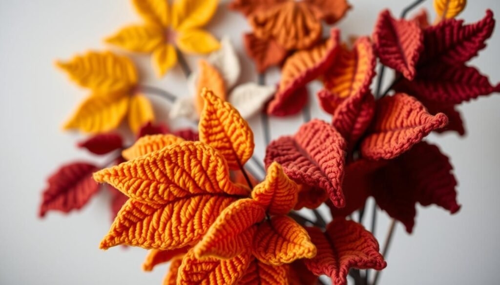 fall color palette for crochet leaves