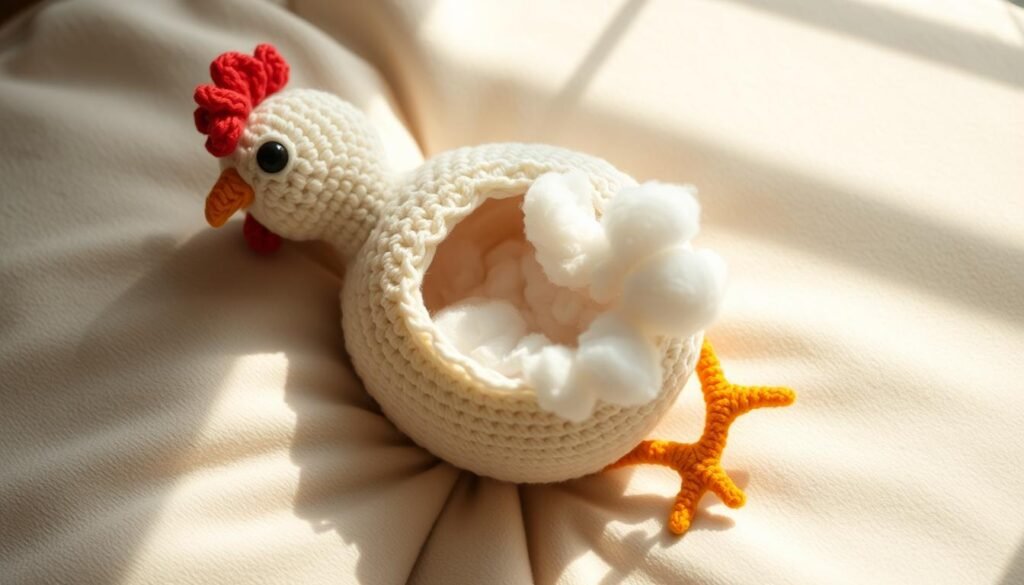 stuffing crochet chicken