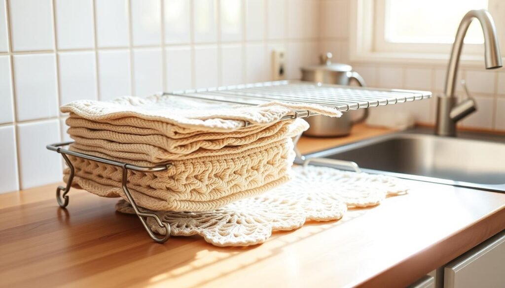 washing crochet placemats