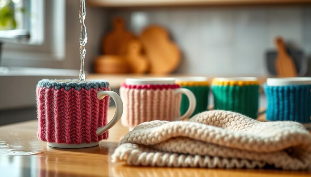 washing mug cozies